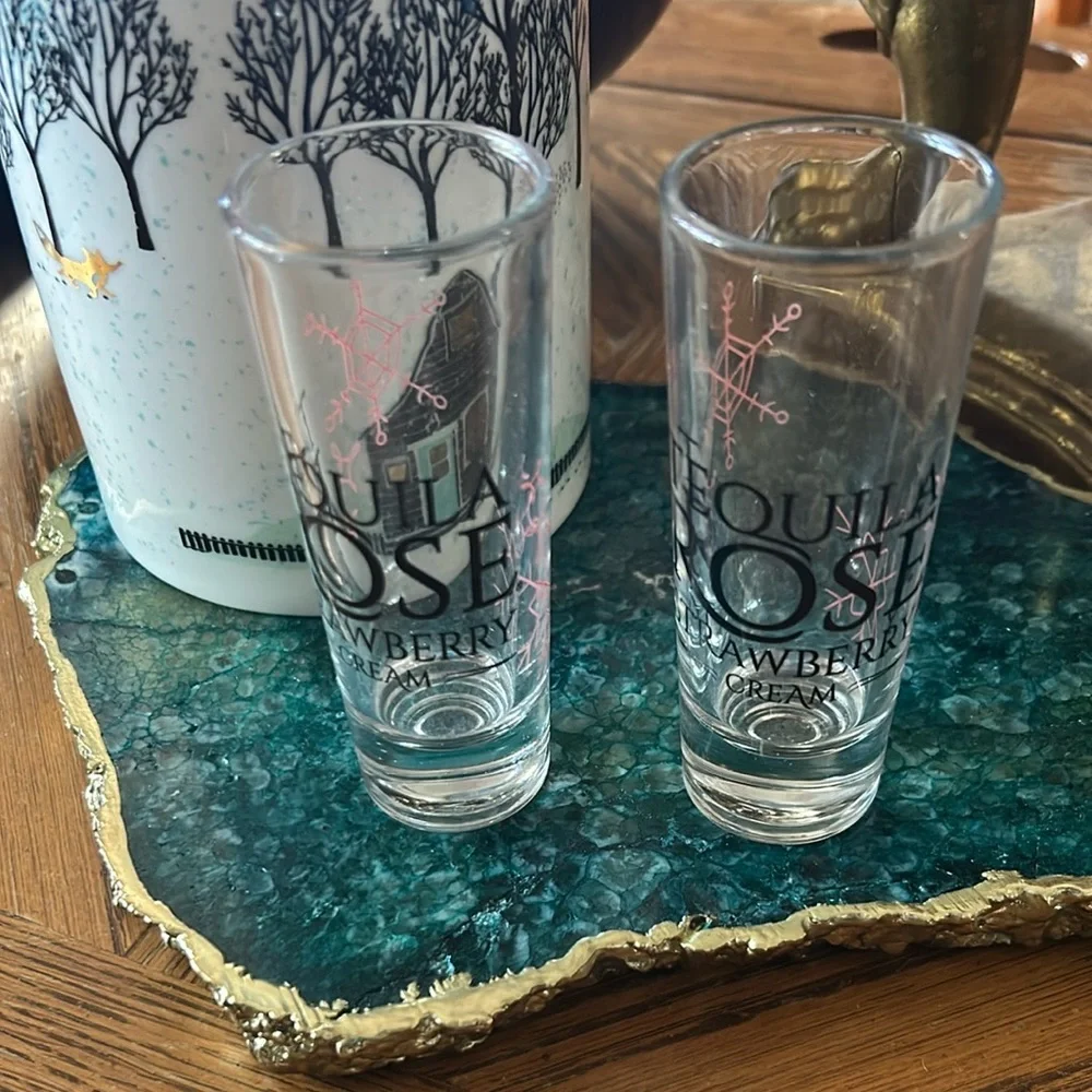 TEQUILA ROSE Strawberry Cream Liquor Shot Glasses